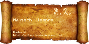 Mantsch Kisanna névjegykártya